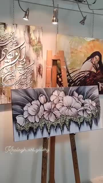 تابلو نقاشی گل برجسته ورق طلا مدرن از گالری هنر خلاق