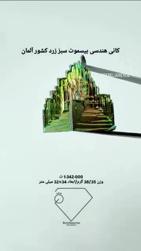 کانی هندسی بیسموت سبز زرد کشور آلمان