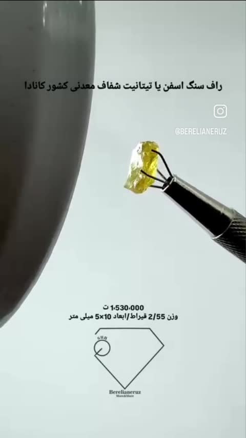 راف سنگ اسفن یا تیتانیت شفاف معدنی کشور کانادا 