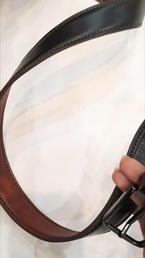 کمربند چرمی طبیعی گاوی با سگک چرخشی 