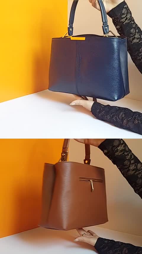 کیف چرم طبیعی گاوی دستی و دوشی زنانه و دخترانه کد 1014/2