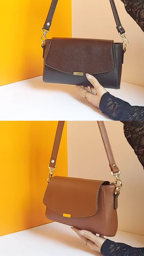 کیف دستی و دوشی چرم طبیعی گاوی دخترانه و زنانه کد 2000/1