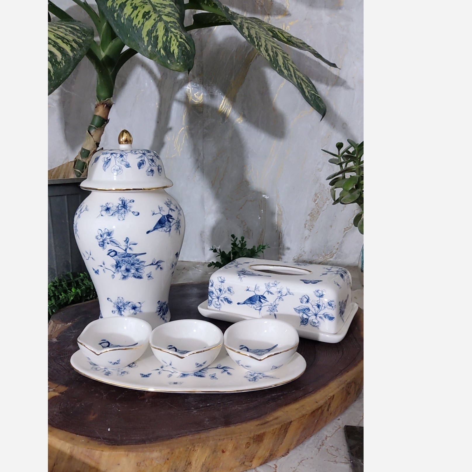 ارسال رایگان،جادستمالی سرامیکی قلم ابی،داماس ابی،جینجرجار داماس ابی،رولت خوری سرامیکی قلم ابی،رولت خوری قلم ابی،ست 