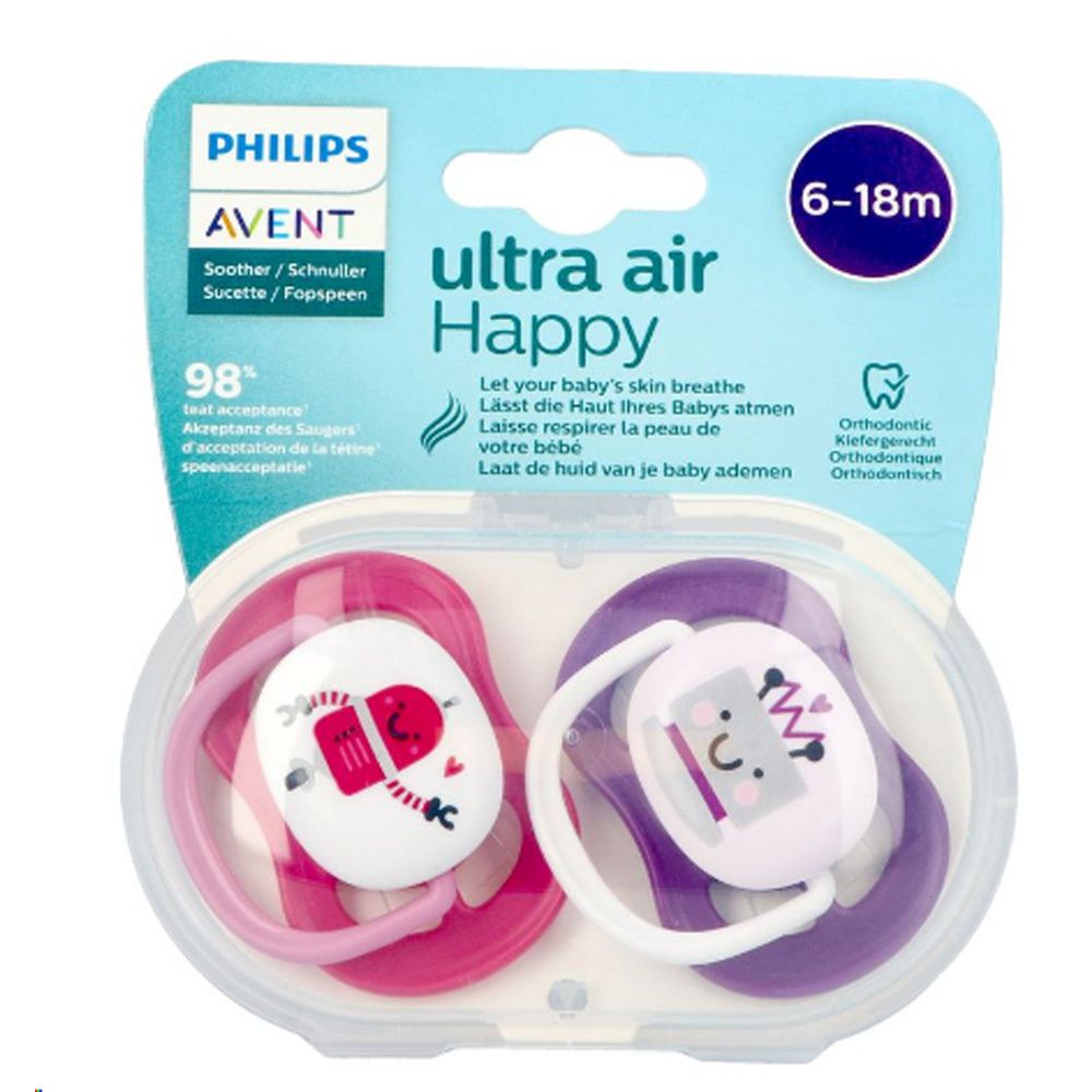 پستانک اونت 18-6 ماه Philips Avent Ultra Air طرح آدم آهنی