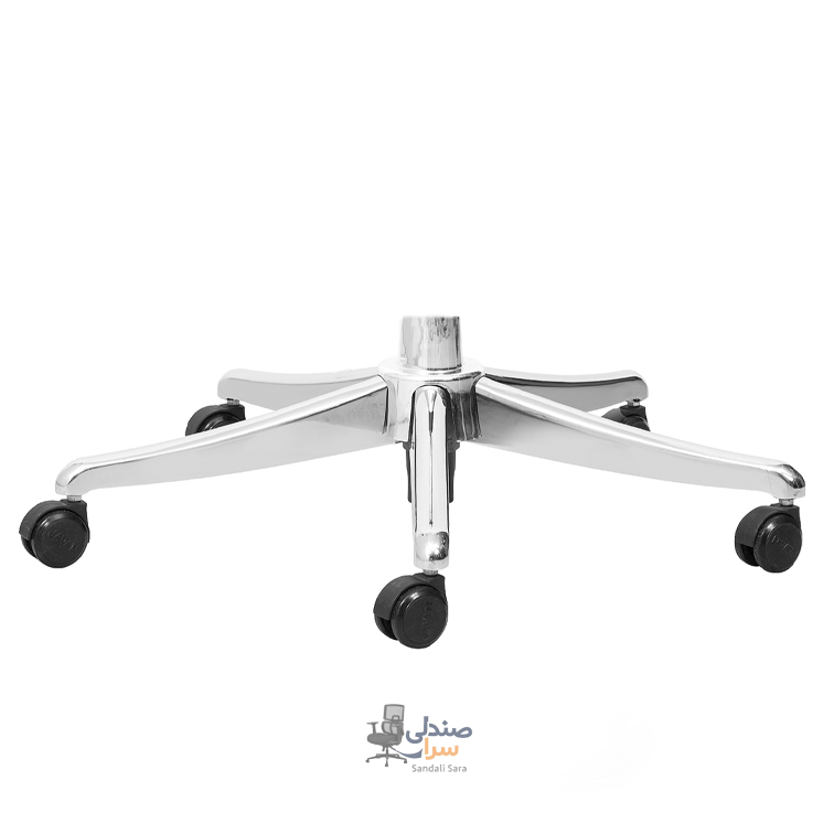 پایه پنج پر ورقی کروم با چرخ– مدل P310