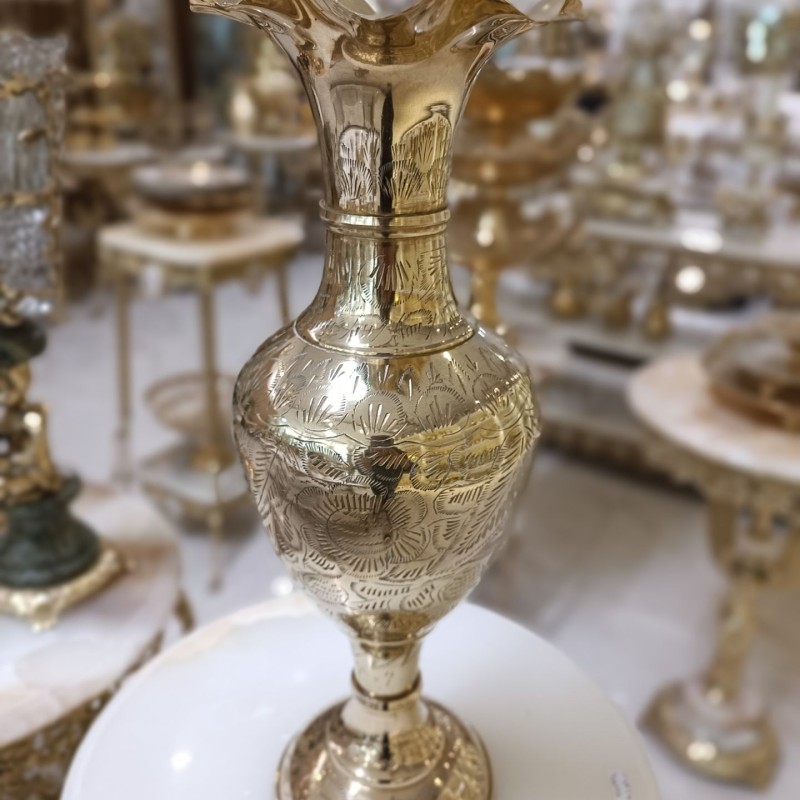 گلدان لب هلال قلم دست برنجی