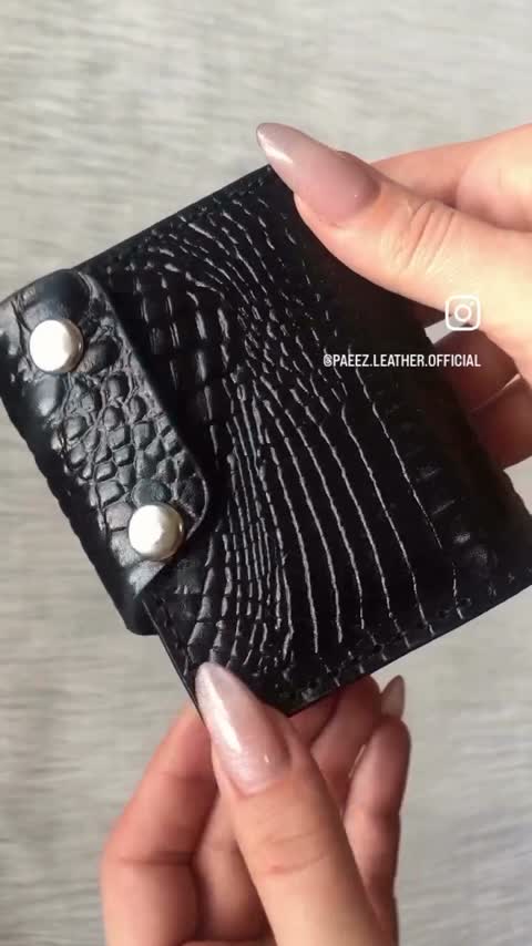 جاکارتی جیبی دست دوز چرم گاوی کریزی
