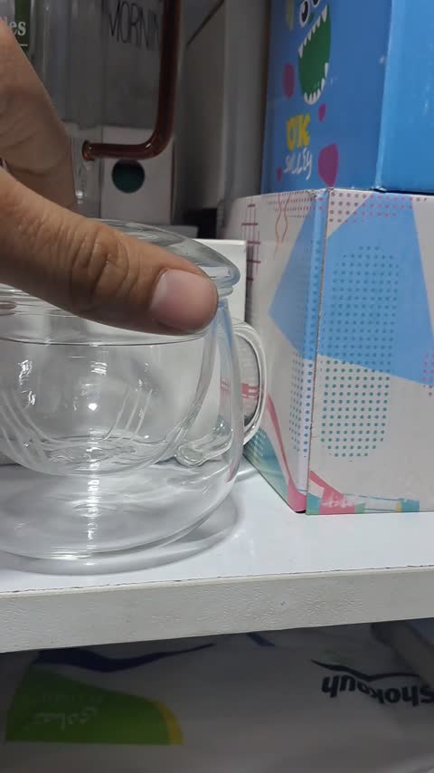 لیوان دمنوش پیرکس دوجداره شفاف شعله مستقیم
