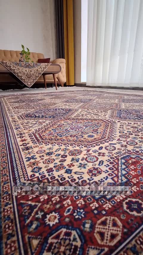 رومیزی مخمل مستطیلی سنتی سبز 6 و4 نفره سایز 2در1/5