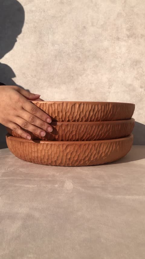 ظرف میوه بزرگ چوبی