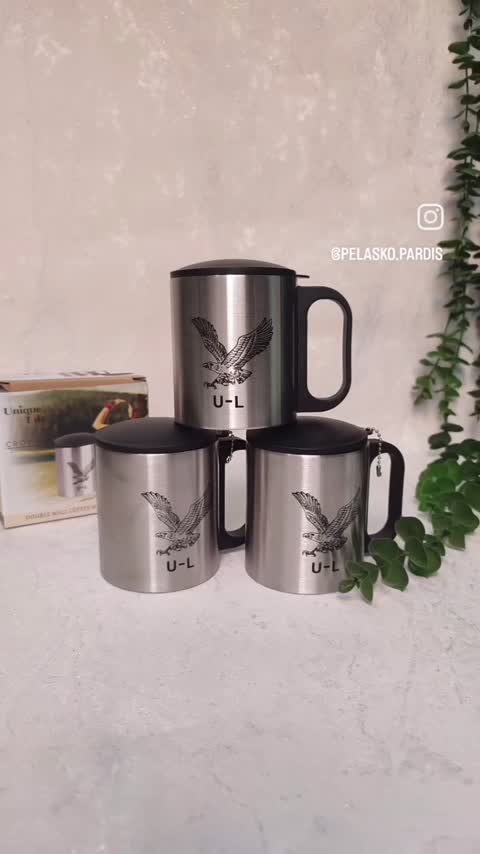 لیوان دو جداره استیل یونیک ،لیوان استیل طرح عقاب دو جداره یونیک لایف، 