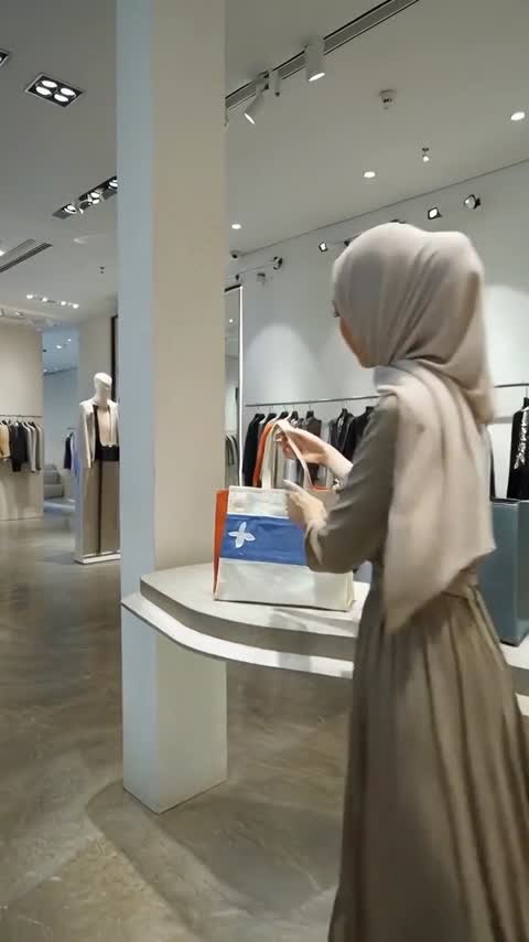 ساک دستی دو رنگ آبی وسط