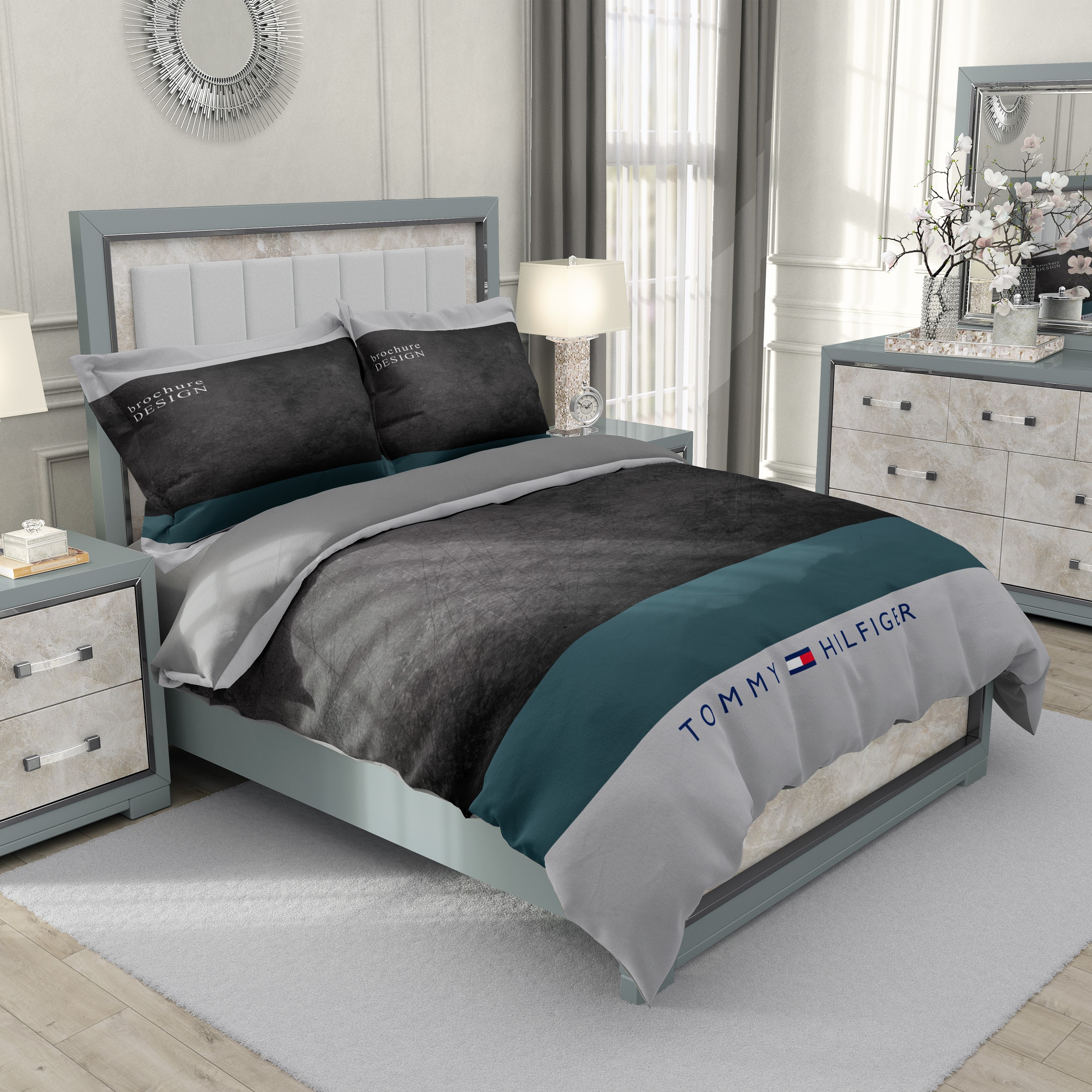 ست رو تختی تک نفره سه بعدی مدرن