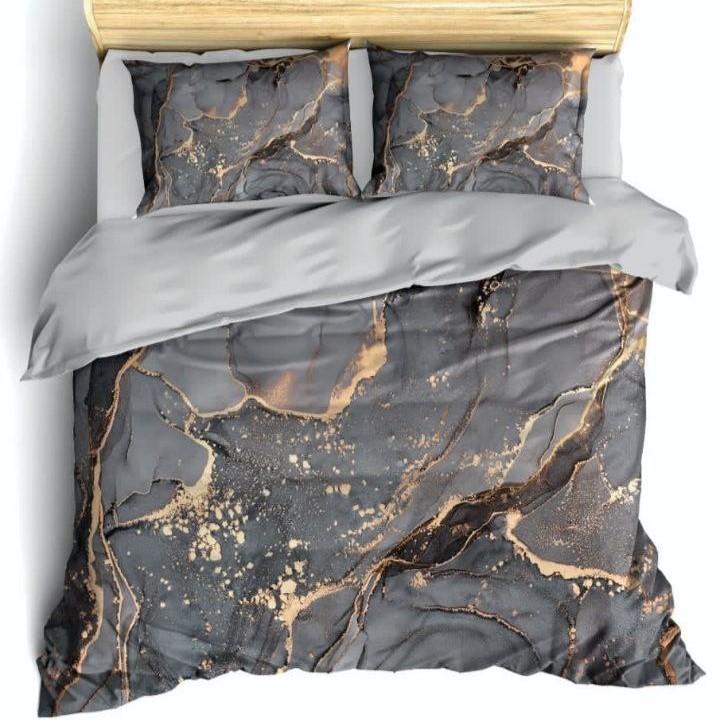 ست رو تختی دو نفره سه بعدی  ابر و بادی طرح سنگ