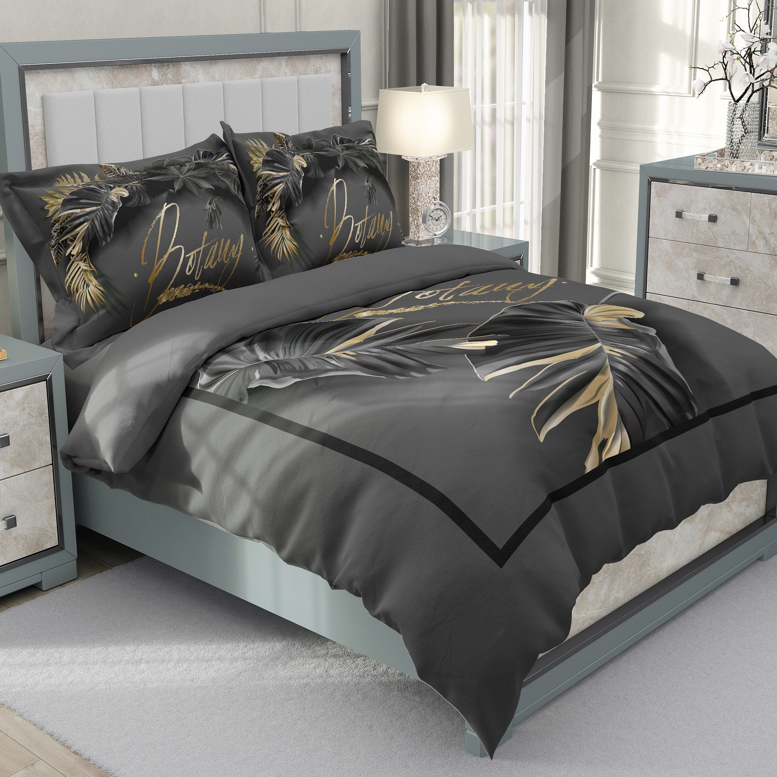 ست رو تختی دو نفره سه بعدی برگ بوتانی توسی