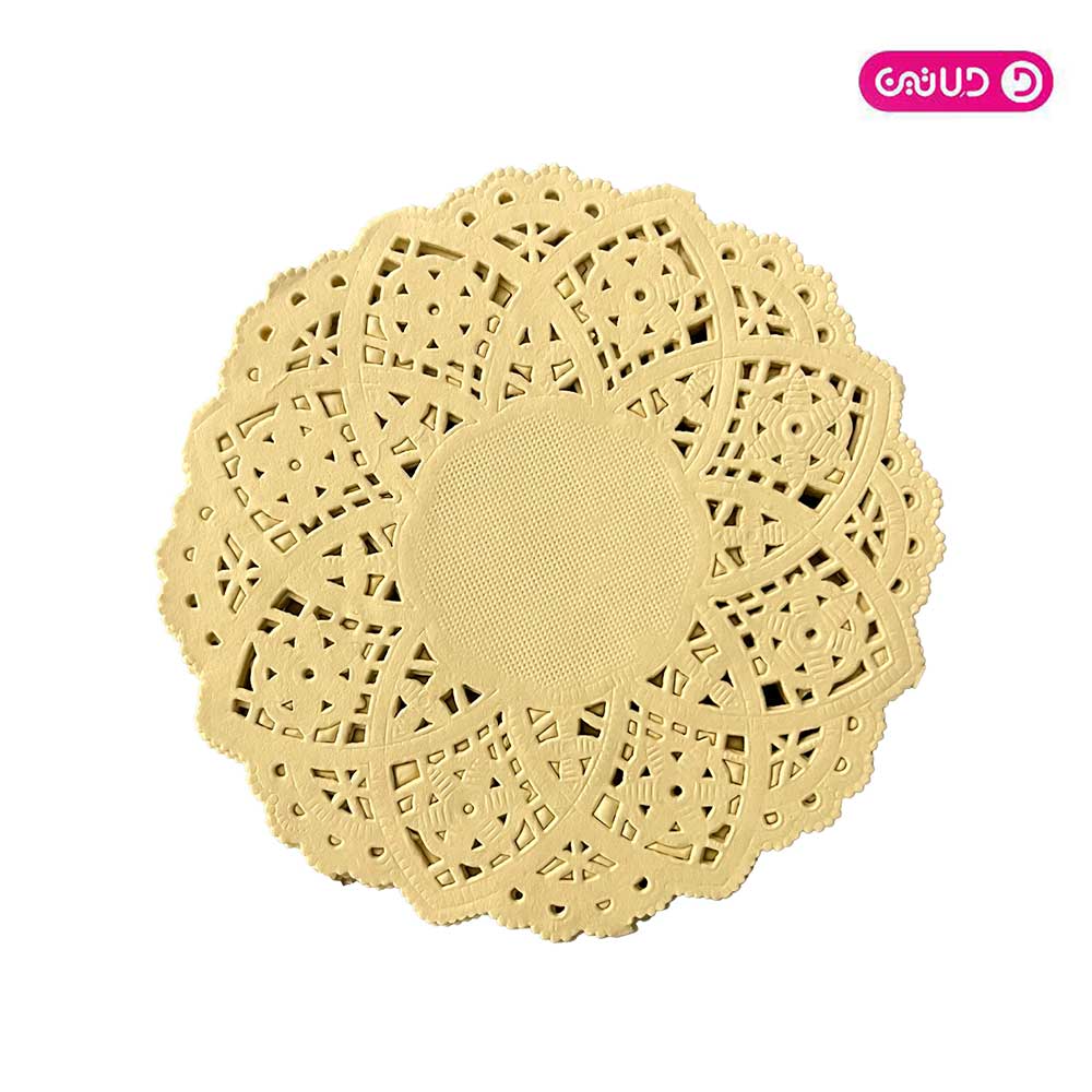 دانتل زیر کیک گرد زرد 11.5 س 100 عددی