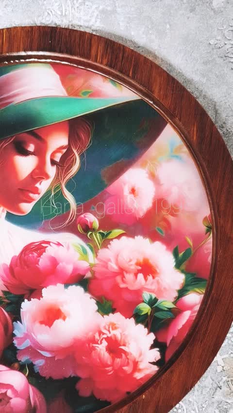 تابلو طرح چوب رزینی باغ گل