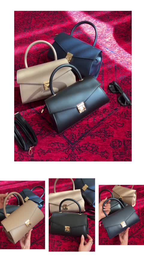 کیف دستی و دوشی زنانه با طراحی کلاسیک با قفل فلزی