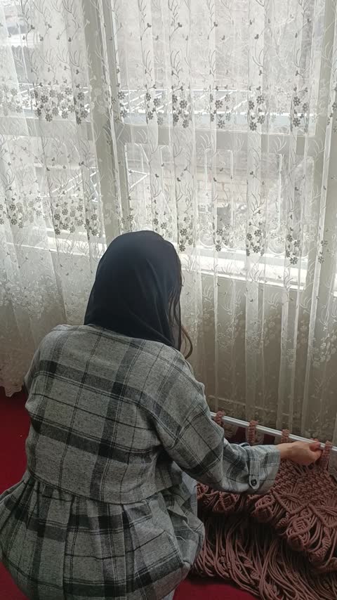 پرده مکرومه پر کار 100در200 (پس کرایه)