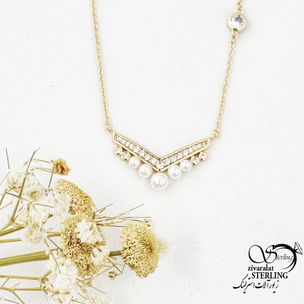 گردنبند ژوپینگ طرح هفتی فول نگین کد 17573