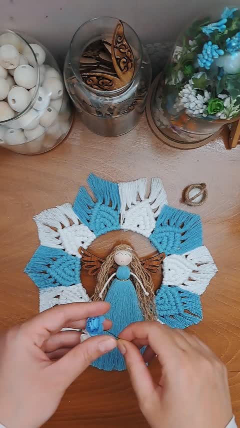 عروسک مکرومه دوربافت
