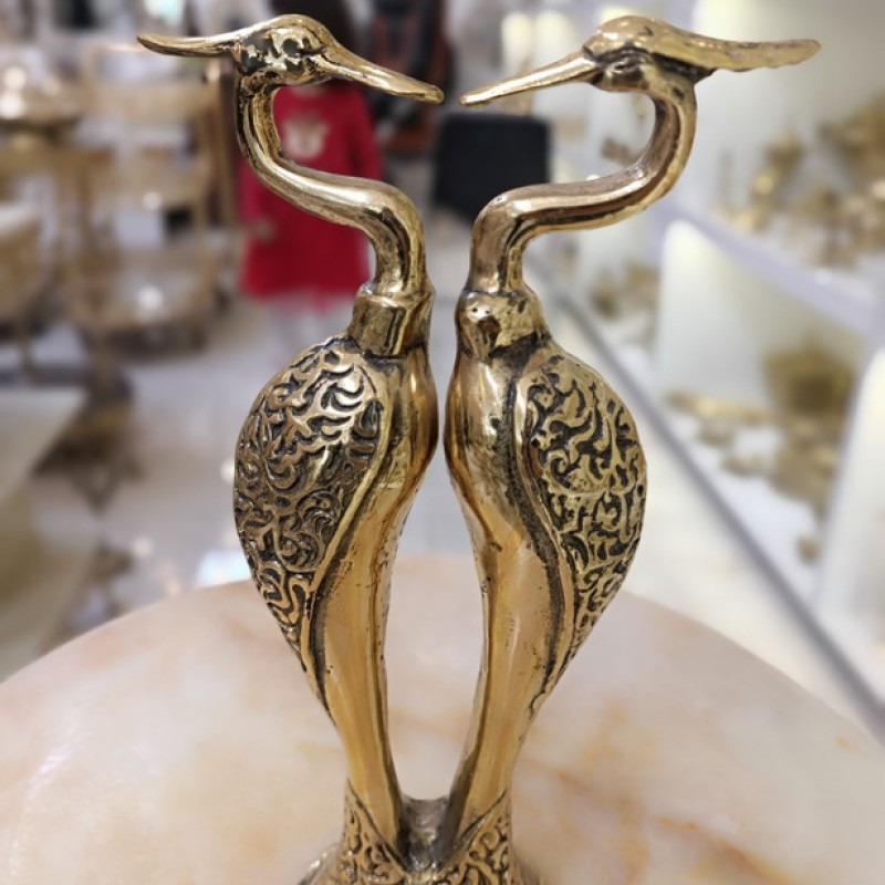 دو قو عاشق بهم چسبیده برنجی