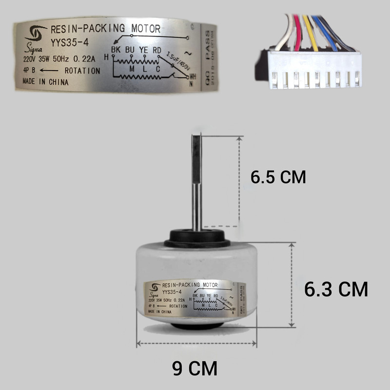 موتور فن داخلی کولرگازی مدل YYS354 مناسب برای انواع کولرگازی