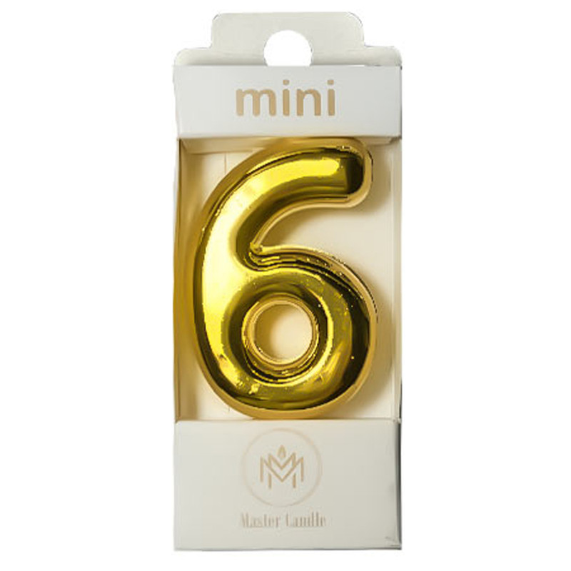 شمع تولد بدون بو مستر کندل مدل مینی طرح عدد 6 زمان اتمام 1 دقیقه