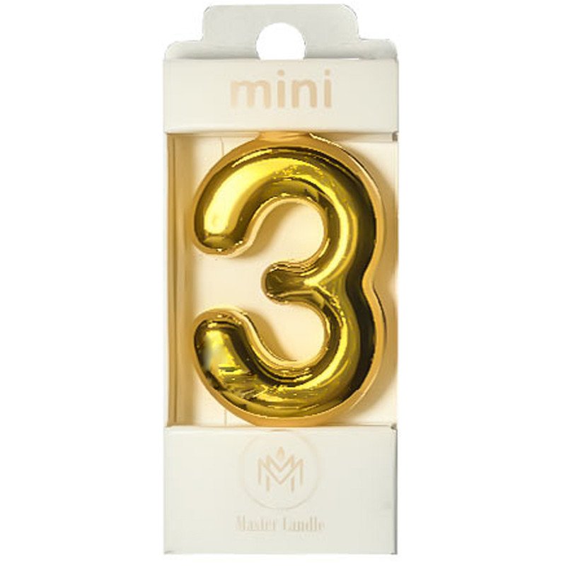 شمع تولد بدون بو مستر کندل مدل مینی طرح عدد 3 زمان اتمام 1 دقیقه