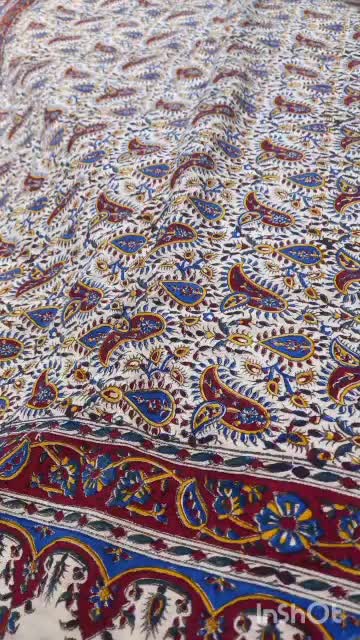 رومیزی قلمکار ممتاز دایره 120 سانتی متری