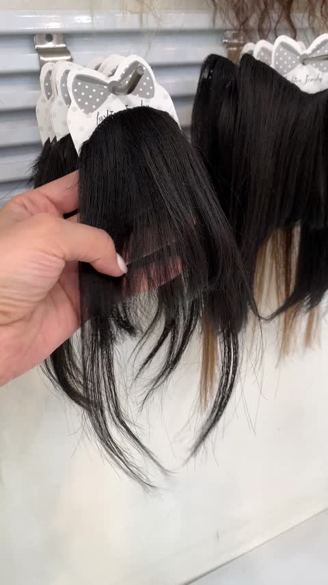 چتری جلوی مو مصنوعی رنگ سفارشی کم حجم طبیعی مدل S