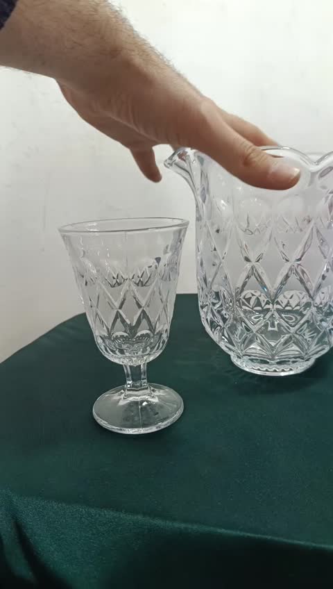 پارچ و لیوان گیلاس طرح کریستال آنجلیکا بلور چین