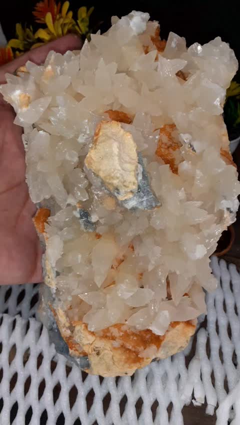 سنگ دولومیت با رو رشدی کلسیت برگی کلکسیونی