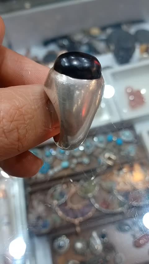 سنگ دراگون قدیمی نقره رکاب ازاده