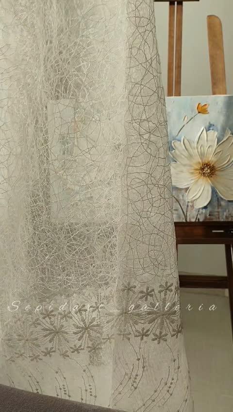 تابلو دکوراتیو برجسته گل بهاری دست ساز ابعاد 50*100
