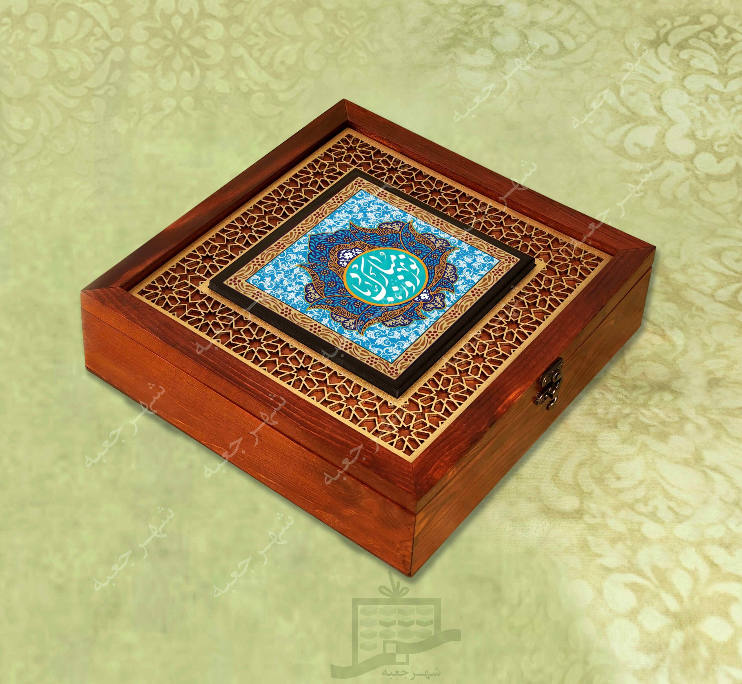 جعبه چوبی (طرح N1*1*28) -آجیل و خشکبار ، دمنوش ، گز و شکلات ، میوه خشک ، هدیه و کادو