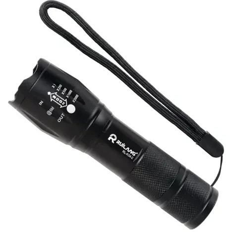 چراغ قوه آر ال مدل K04-2 دو لامپه XPE با نور UV و زوم