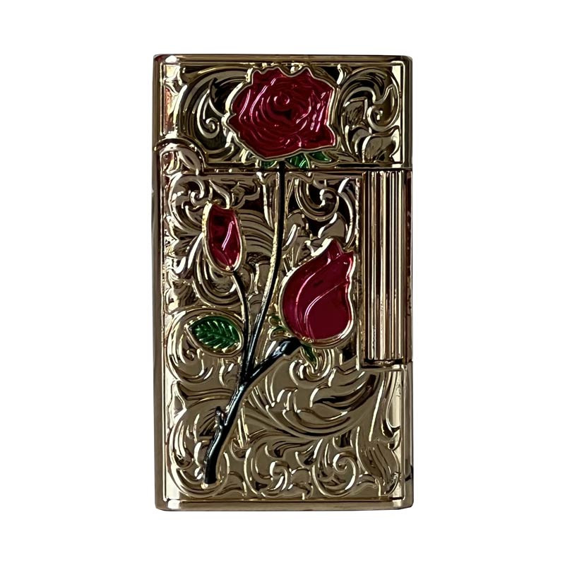 فندک بنزینی مدل سنگ بغل طرح گل رز