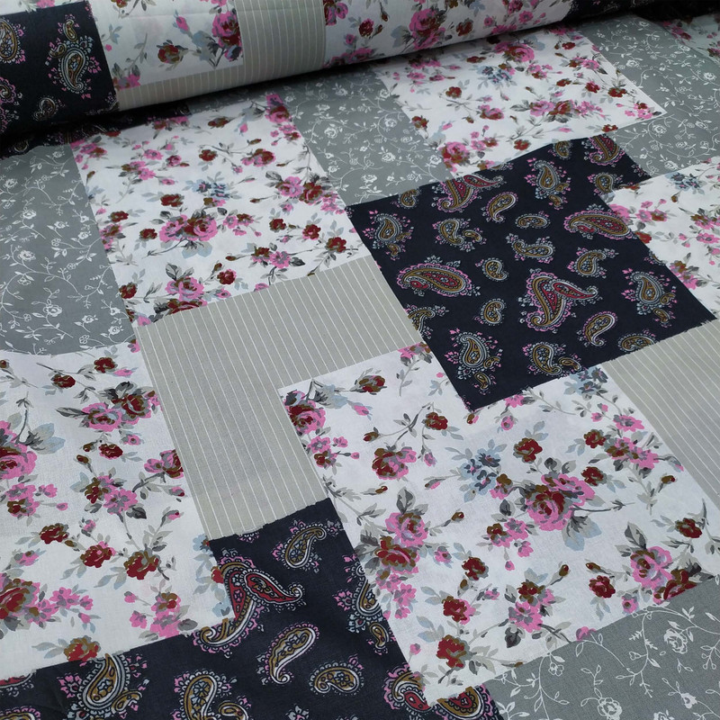 پارچه ملحفه عرض 2.4 متر فیلور مدل الناز کد P124-1 رنگ طوسی