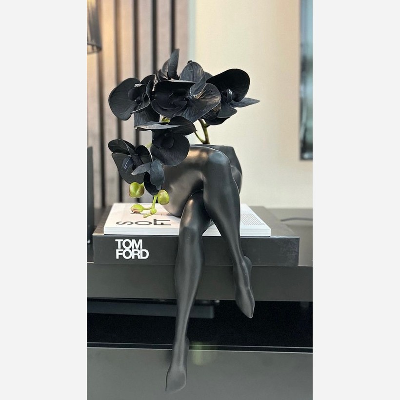 گلدان پا نیم تنه پلی استر با کیفیت سایز بزرگ ارتفاع 40 سانت