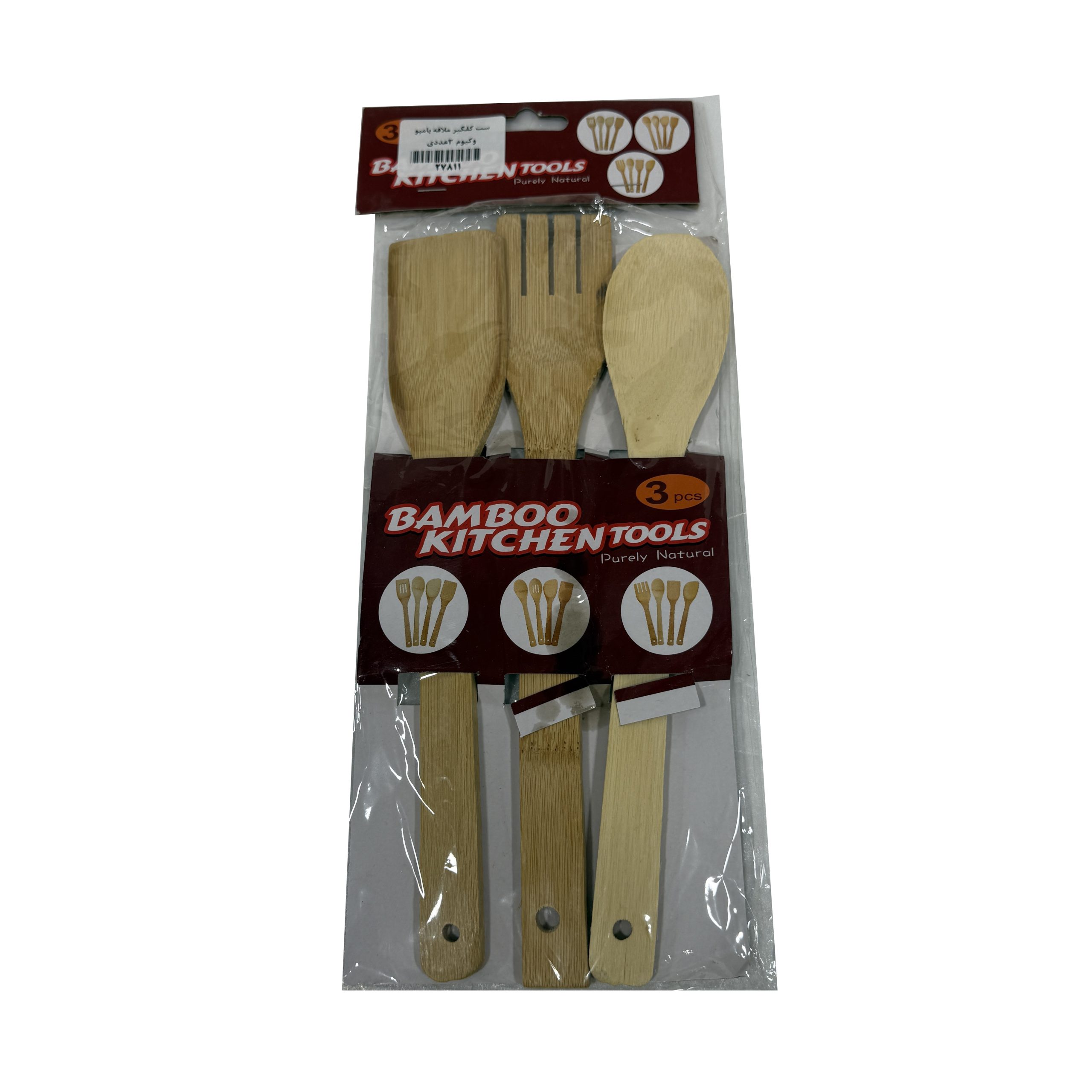 ست کفگیر ملاقه بامبو وکیوم 3 عددی