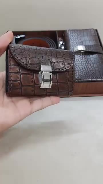 کمربند دورو چرم طبیعی گاوی سه لایه با سگک چرخشی و ثابت
