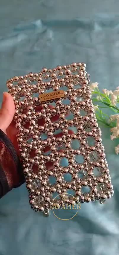 کیف جاموبایلی مرواریدی بسیار شیک ترند
