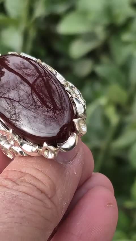 عقیق سرخ گیلاسی یمانی اصلی رکاب دستساز