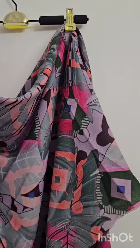 روسری قواره بزرگ طوسی