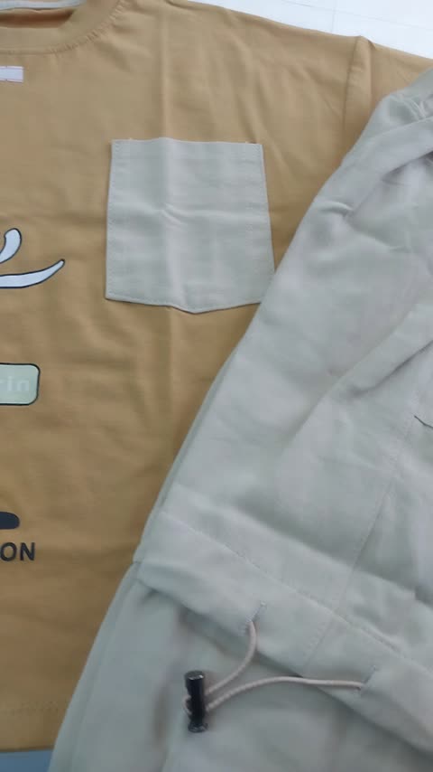 تیشرت شلوارک پسرانه تک جیب 