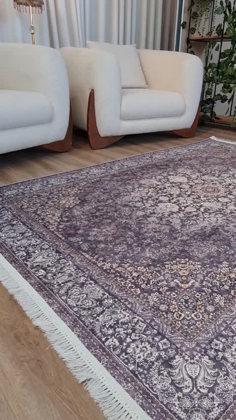 فرش چاپی فرشینه برند قالیوا مخمل هازان طرح تیره شکلاتی L387(پس کرایه)