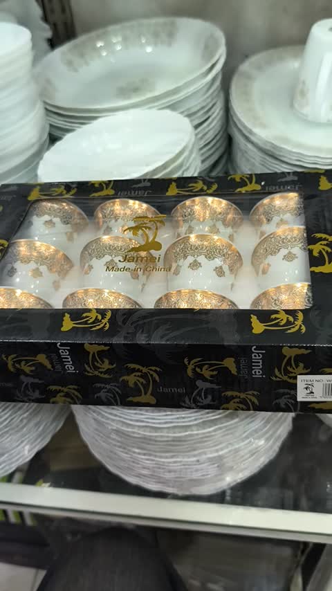 فنجان قهوه خوری 6تایی سفید طرح قلب طلایی و طلاکاری وارداتی
