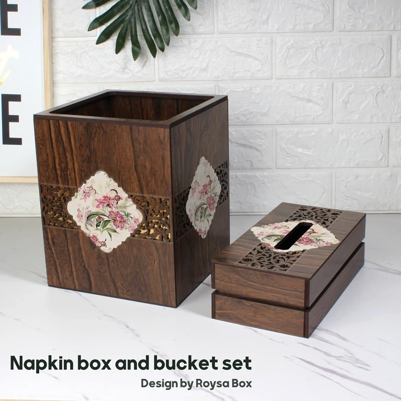 ست سطل و دستمال مدل گل