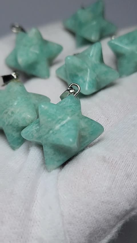 گردنبند سنگ آمازونیت اصل طرح ستاره دریایی
